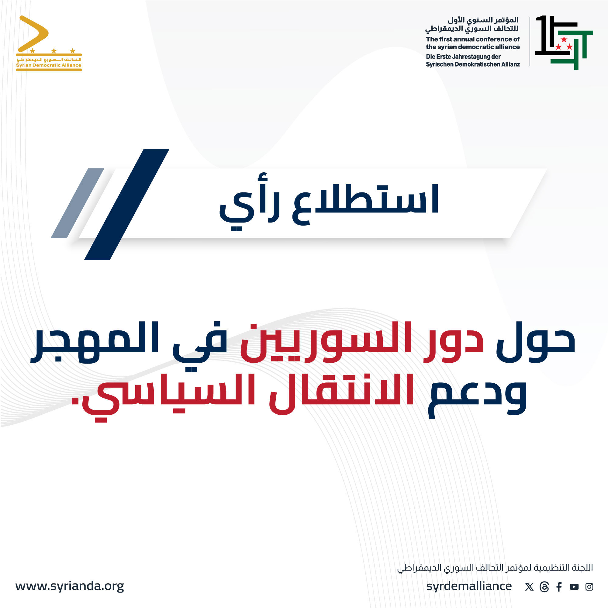 Read more about the article استطلاع رأي:دور السوريين في المهجر ودعم الانتقال السياسي
